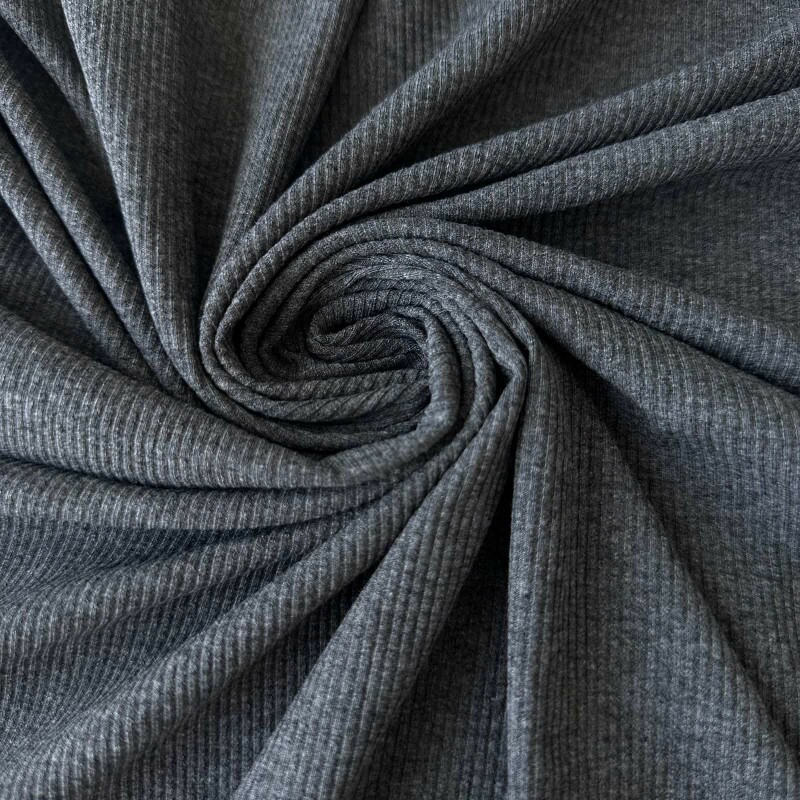 Último Corte - 65cm - Malha Canelada - Chumbo Mescla Último Corte - 65cm - Malha Canelada - Chumbo Mescla